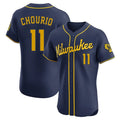 Tlead M.Brewers #11 Jackson Chourio Player Navy Home Limited Elite Stitched Jerseys