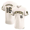 Tlead M.Brewers #16 Blake Perkins Player Cream Home Limited Elite Stitched Jerseys