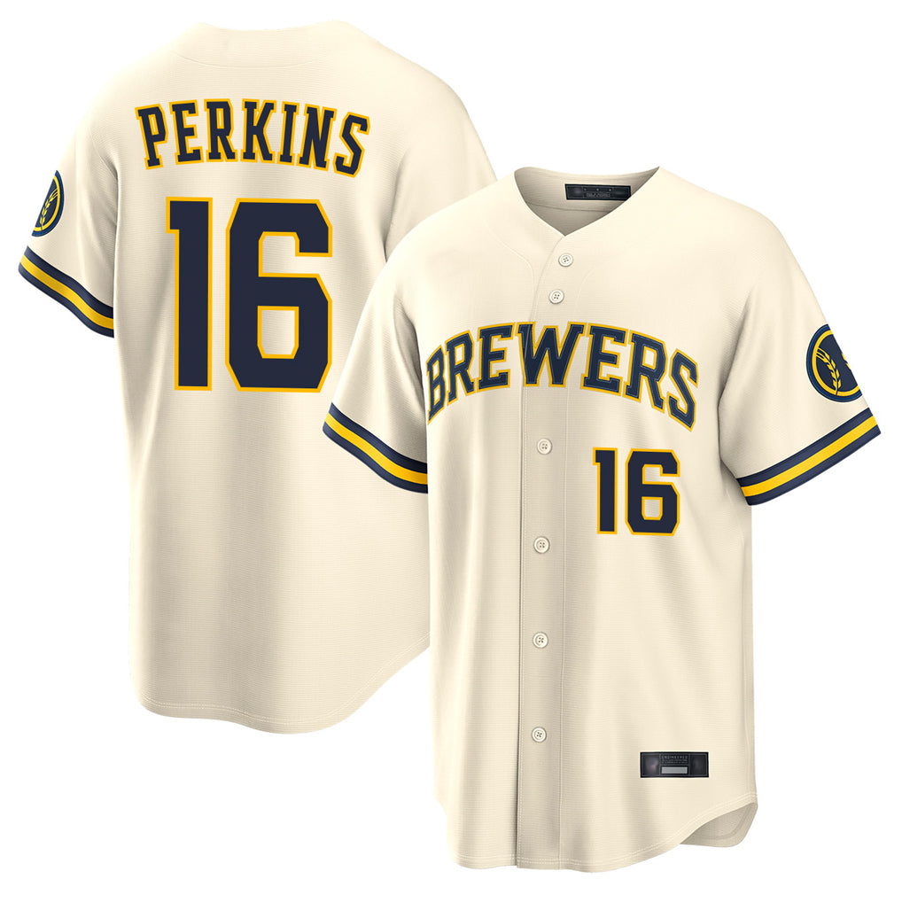 Tlead M.Brewers #16 Blake Perkins Player Cream Home Limited Stitched Jerseys
