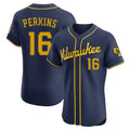 Tlead M.Brewers #16 Blake Perkins Player Navy Home Limited Elite Stitched Jerseys