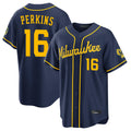 Tlead M.Brewers #16 Blake Perkins Player Navy Home Stadium Game Stitched Jerseys