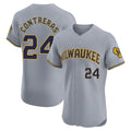 Tlead M.Brewers #24 William Contreras Player Gray Home Limited Elite Stitched Jerseys