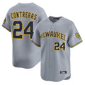 Tlead M.Brewers #24 William Contreras Player Gray Home Limited Stitched Jerseys