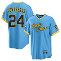 Tlead M.Brewers #24 William Contreras Player Light Blue City Connect Home Game Stitched Jerseys