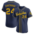 Tlead M.Brewers #24 William Contreras Player Navy Home Limited Elite Stitched Jerseys
