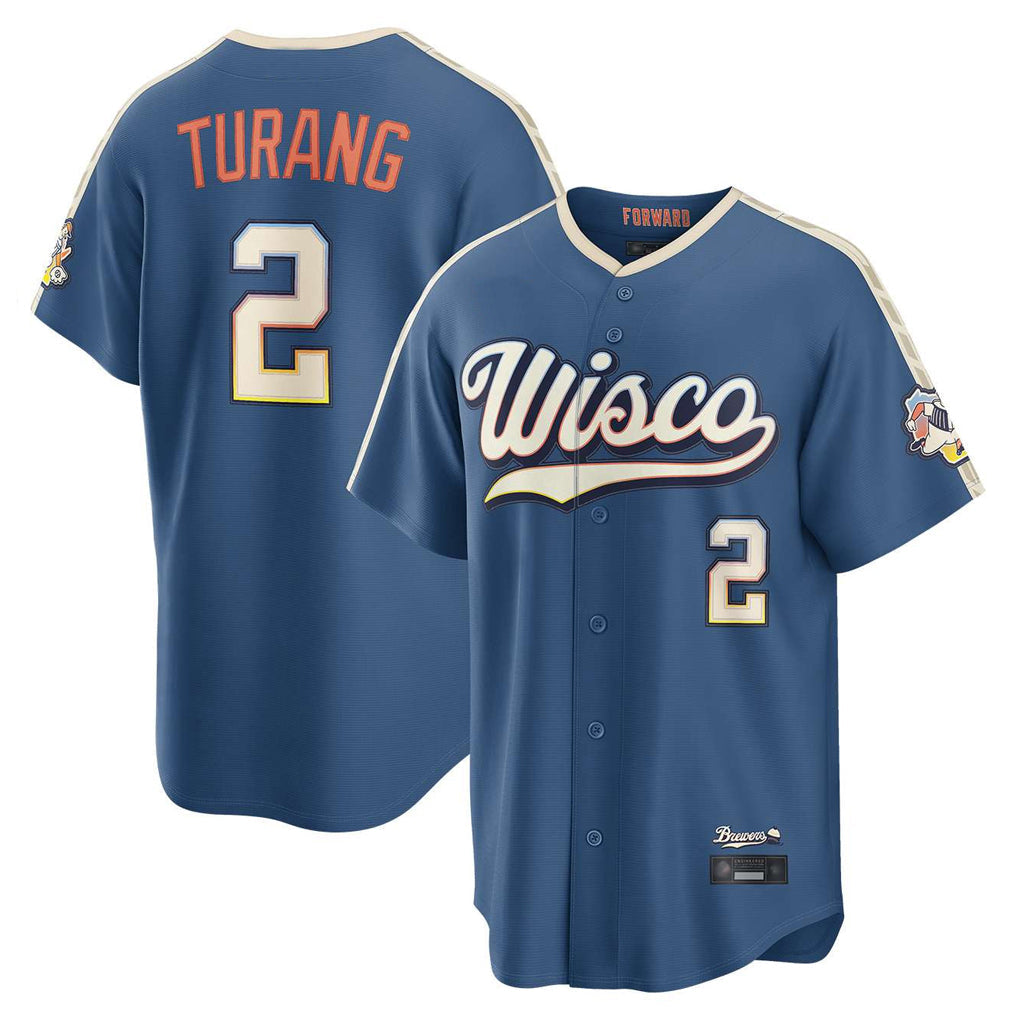 Tlead M.Brewers #2 Brice Turang Player Blue 2026 City Connect Home Game Stitched Jerseys