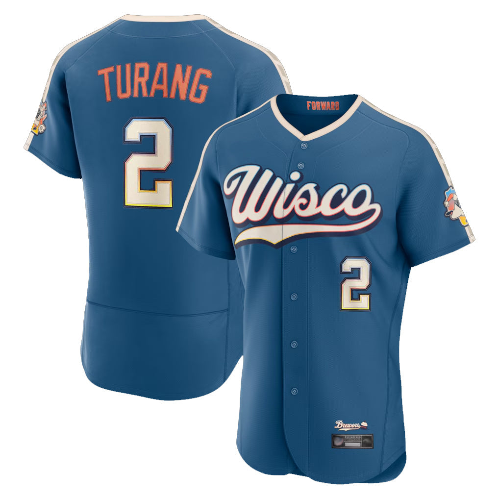 Tlead M.Brewers #2 Brice Turang Player Blue 2026 City Connect Home Limited Elite Stitched Jerseys