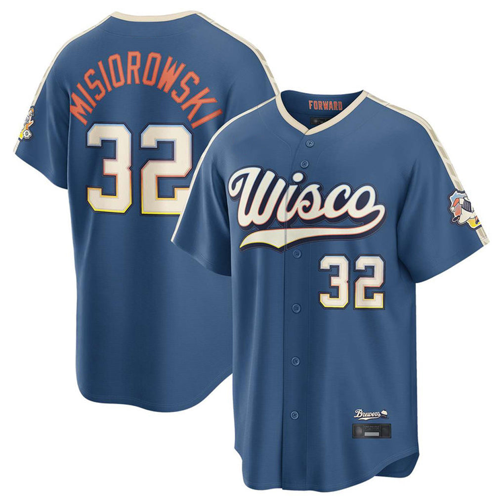 Tlead M.Brewers #32 Jacob Misiorowski Player Blue 2026 City Connect Home Game Stitched Jerseys