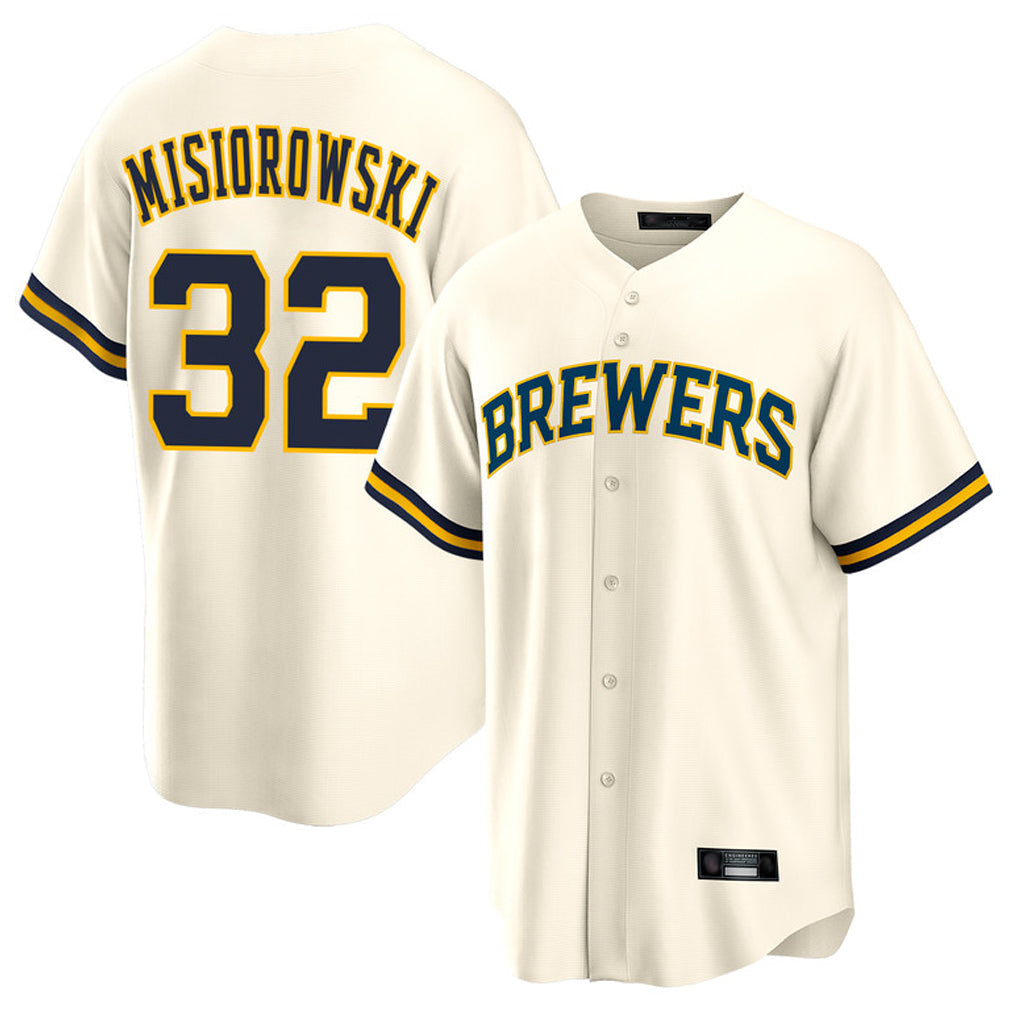 Tlead M.Brewers #32 Jacob Misiorowski Player Cream Home Game Stitched Jerseys
