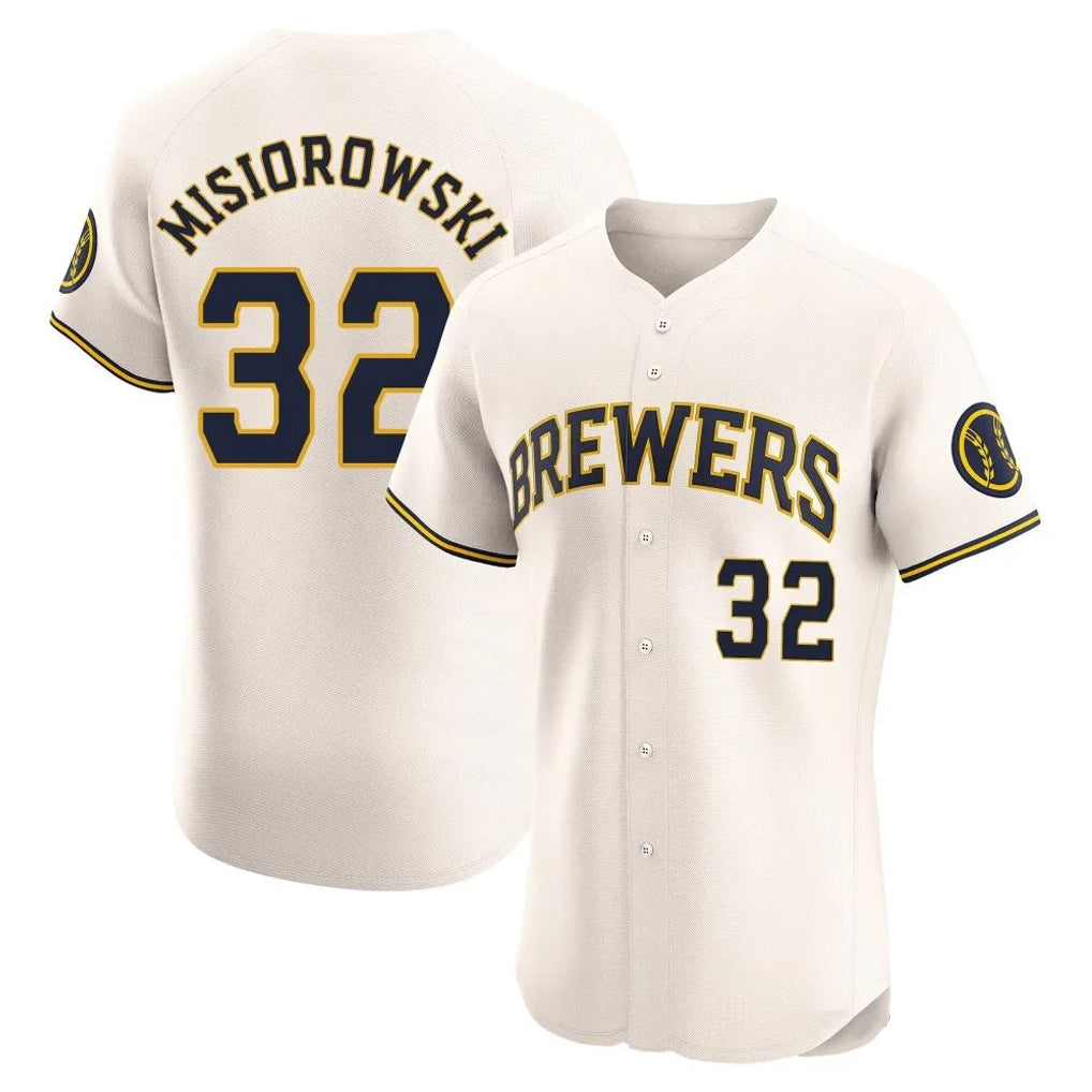 Tlead M.Brewers #32 Jacob Misiorowski Player Cream Home Limited Elite Stitched Jerseys