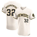 Tlead M.Brewers #32 Jacob Misiorowski Player Cream Home Limited Elite Stitched Jerseys