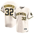 Tlead M.Brewers #32 Jacob Misiorowski Player Cream Home Limited Game Stitched Jerseys