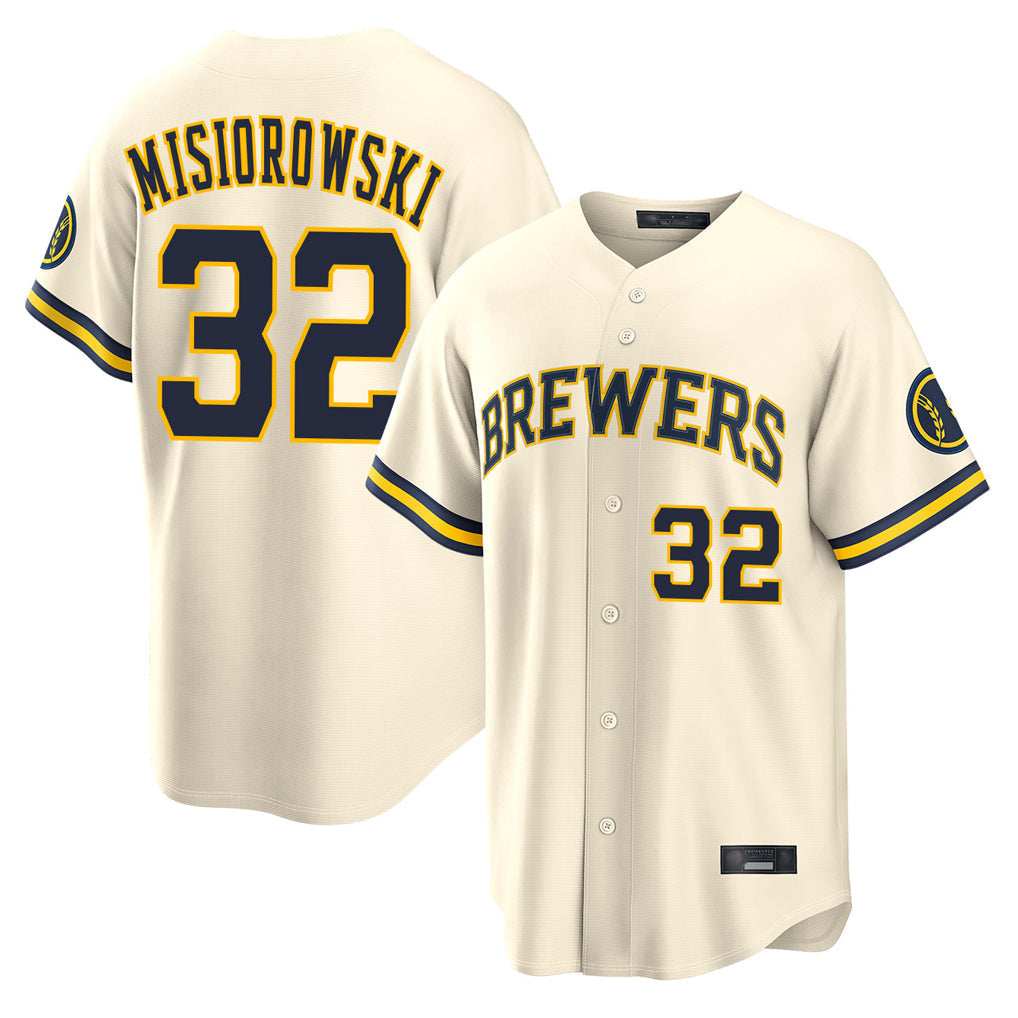 Tlead M.Brewers #32 Jacob Misiorowski Player Cream Home Limited Stitched Jerseys