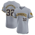 Tlead M.Brewers #32 Jacob Misiorowski Player Gray Home Limited Elite Stitched Jerseys