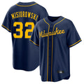 Tlead M.Brewers #32 Jacob Misiorowski Player Navy Home Game Stitched Jerseys