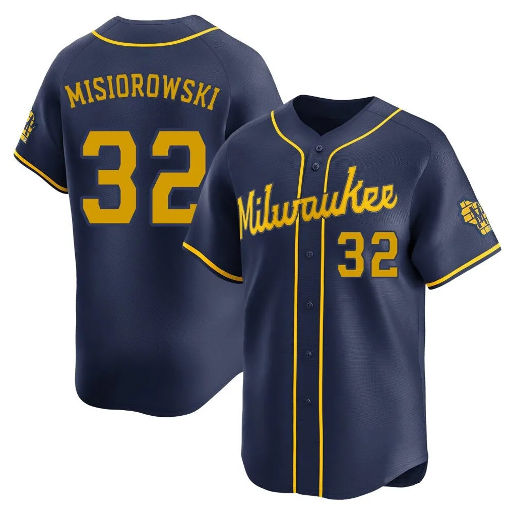 Tlead M.Brewers #32 Jacob Misiorowski Player Navy Home Limited Stitched Jerseys