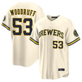 Tlead M.Brewers #53 Brandon Woodruff Player Cream Home Limited Stitched Jerseys