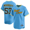 Tlead M.Brewers #53 Brandon Woodruff Player Light Blue City Connect Home Limited Stitched Jerseys