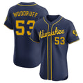 Tlead M.Brewers #53 Brandon Woodruff Player Navy Home Limited Elite Stitched Jerseys