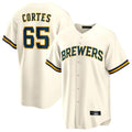 Tlead M.Brewers #65 Nestor Cortes Player Cream Home Game Stitched Jerseys