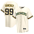 Tlead M.Brewers #99 Gary Sanchez Player Cream Home Game Stitched Jerseys