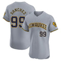 Tlead M.Brewers #99 Gary Sanchez Player Gray Home Limited Elite Stitched Jerseys