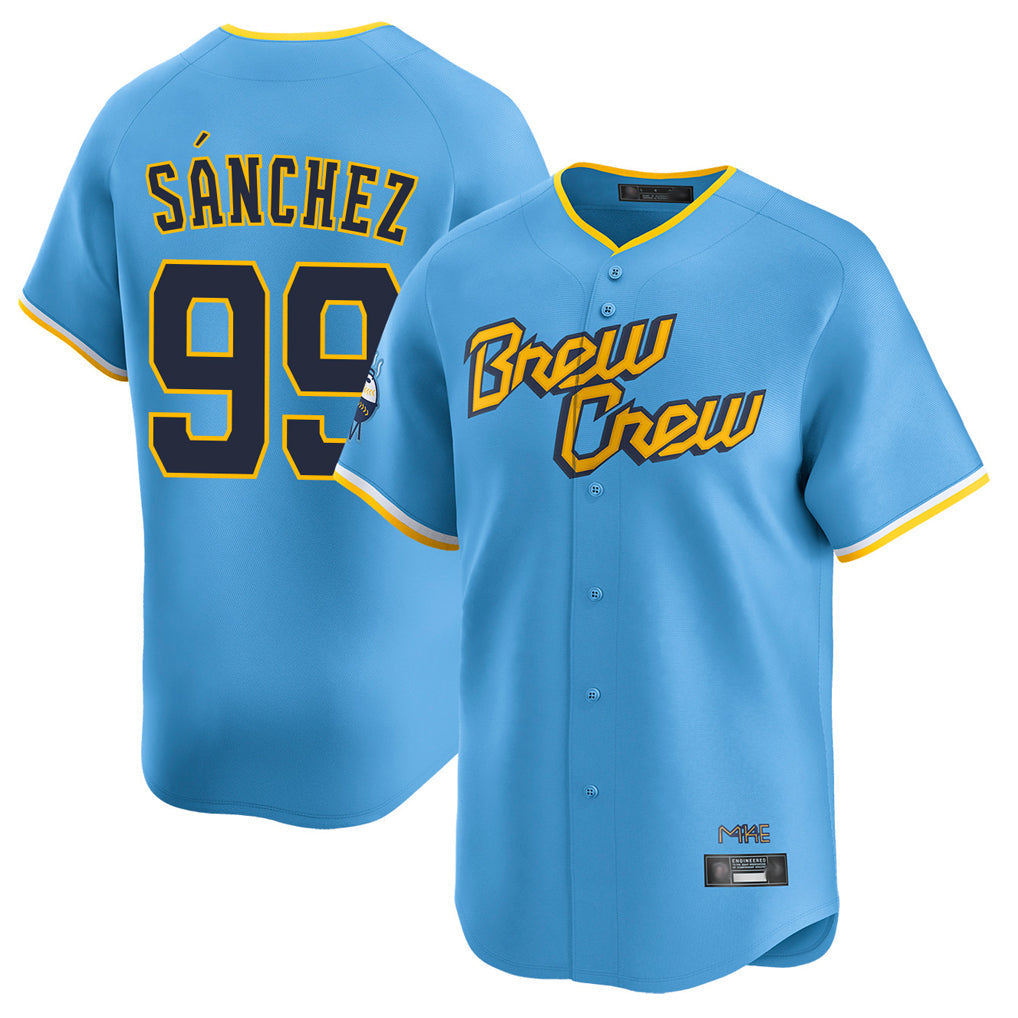 Tlead M.Brewers #99 Gary Sanchez Player Light Blue City Connect Home Limited Stitched Jerseys