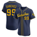 Tlead M.Brewers #99 Gary Sanchez Player Navy Home Limited Elite Stitched Jerseys