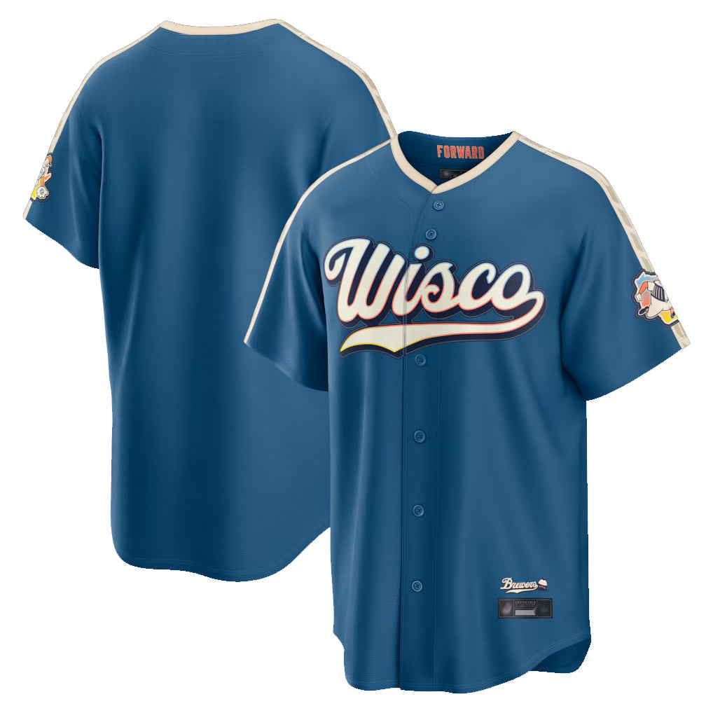 Tlead M.Brewers Blank Player Blue 2026 City Connect Home Game Stitched Jerseys