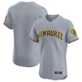 Tlead M.Brewers Blank Player Gray Home Limited Elite Stitched Jerseys