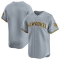 Tlead M.Brewers Blank Player Gray Home Limited Stitched Jerseys