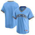 Tlead M.Brewers Blank Player Light Blue Cooperstown Collection T-shirt Stitched Jerseys