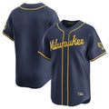 Tlead M.Brewers Blank Player Navy Home Limited Stitched Jerseys