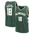 Tlead M.Bucks #18 Kyle Kuzma Hunter Green Fast Break Replica Player Jerseys - Icon Edition