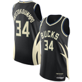 Tlead M.Bucks #34 Giannis Antetokounmpo Black Authentic Player Jerseys - Statement Edition