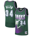 Tlead M.Bucks #34 Ray Allen Mitchell & Ness Kelly Green 199697 Hardwood Classics Swingman Jerseys