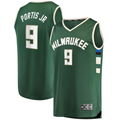 Tlead M.Bucks #9 Bobby Portis Green Fast Break Replica Jerseys - Icon Edition