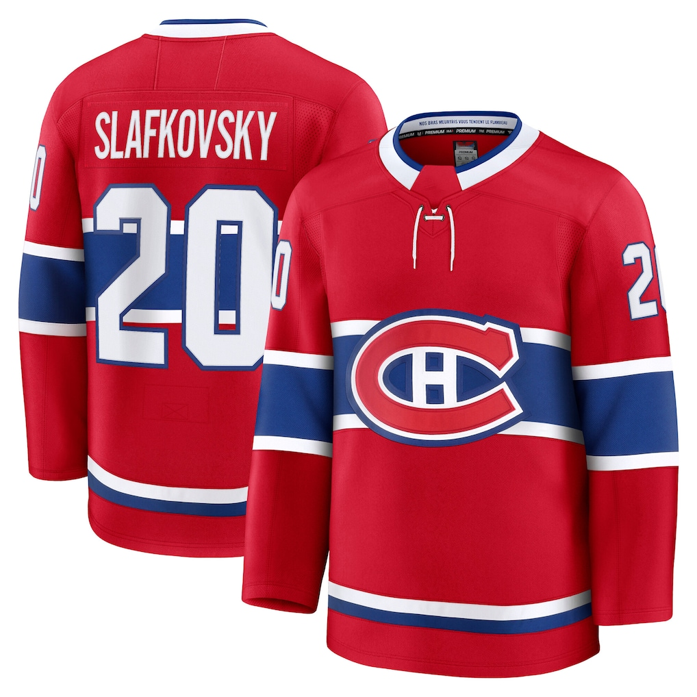 Tlead M.Canadiens #20 Juraj Slafkovsky Red Premium Jerseys