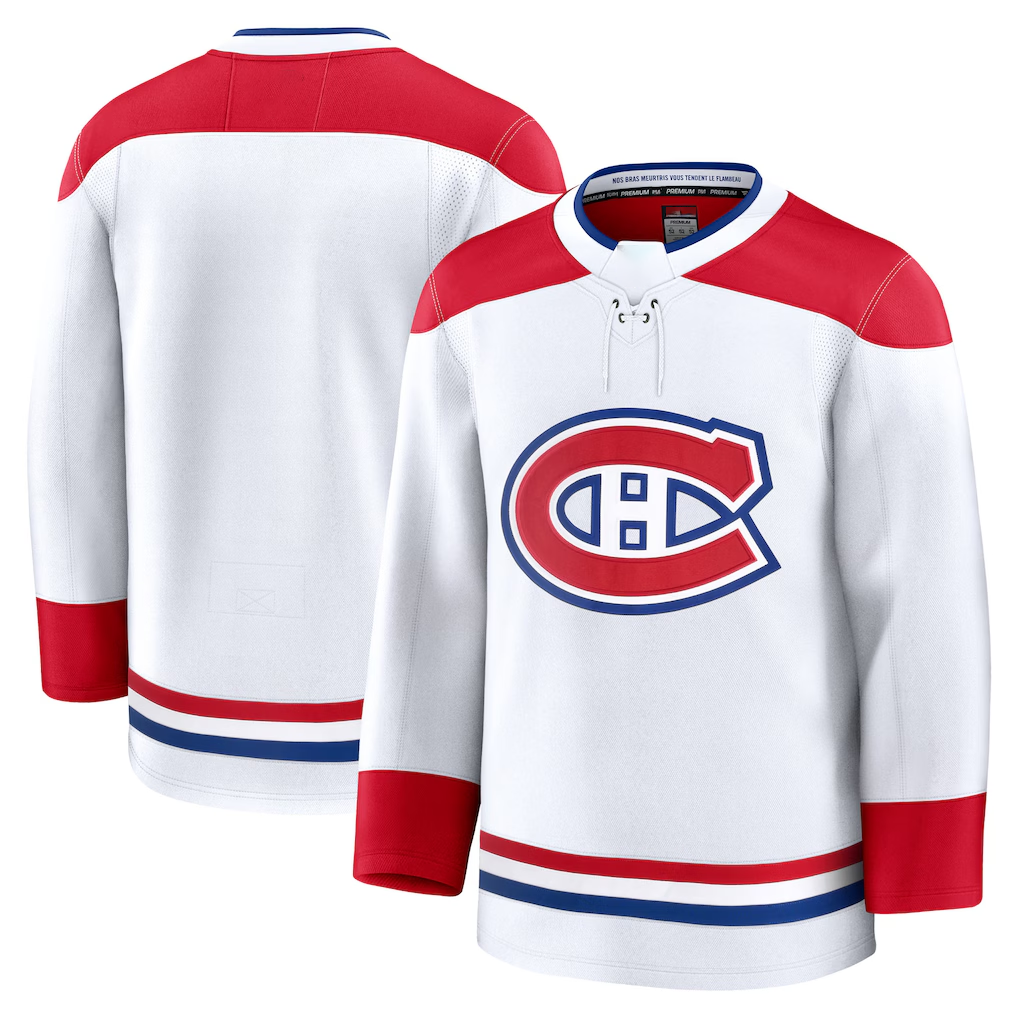 Tlead M.Canadiens White Away Premium Jerseys
