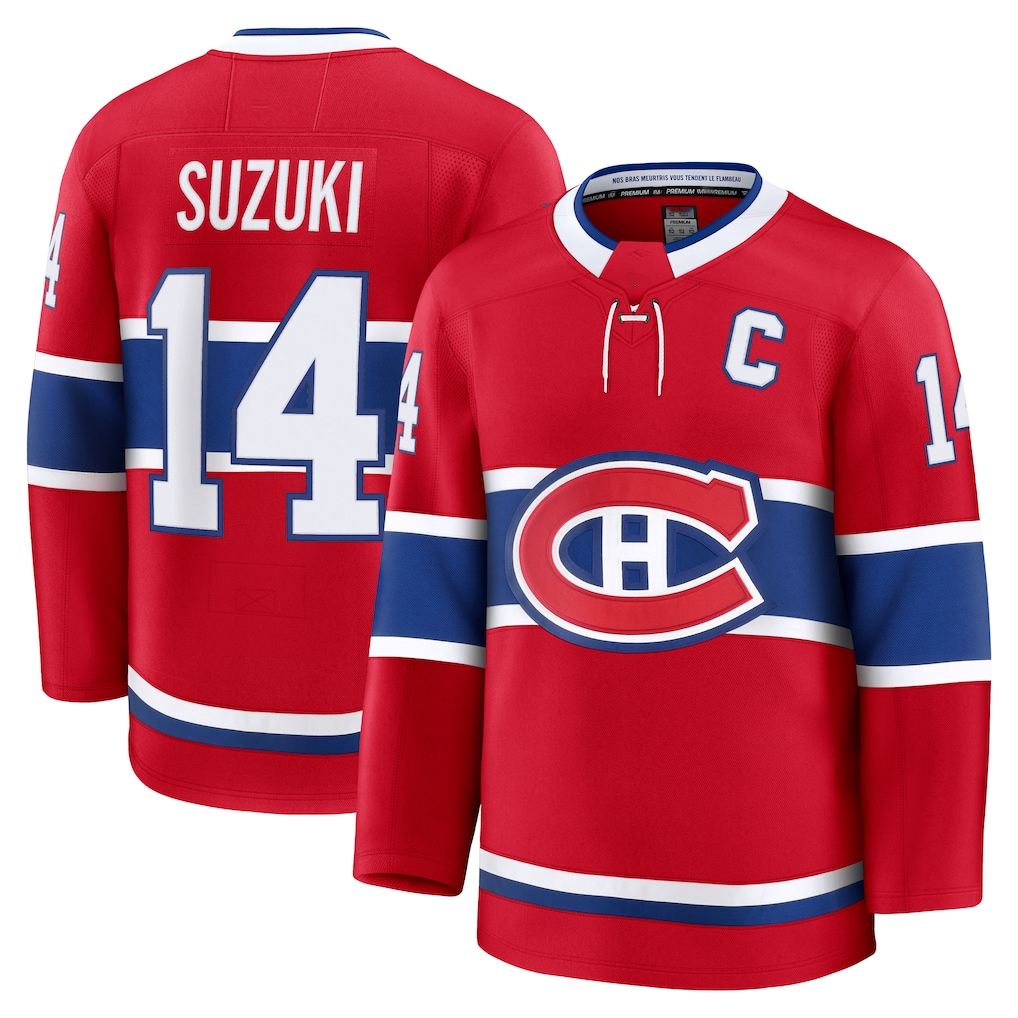 Tlead M.Canadiens #14 Nick Suzuki Red Home Premium Jerseys