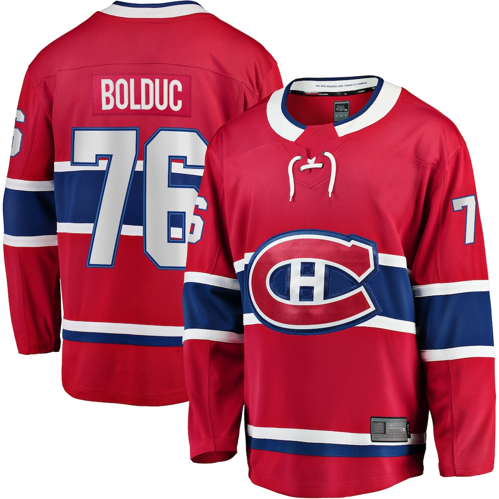 Tlead M.Canadiens #76 Zack Bolduc Red Home Breakaway Jerseys