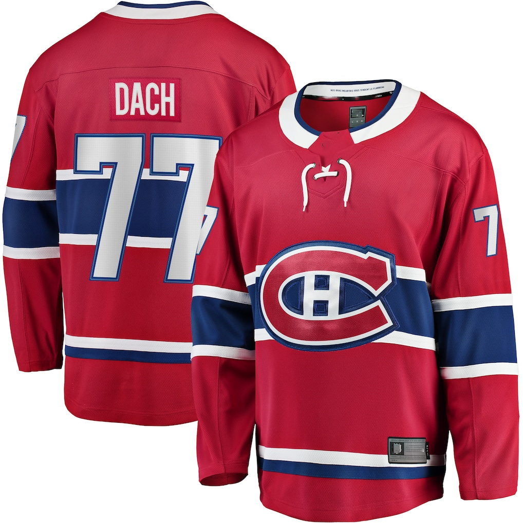 Tlead M.Canadiens #77 Kirby Dach Red Home Breakaway Player Jerseys