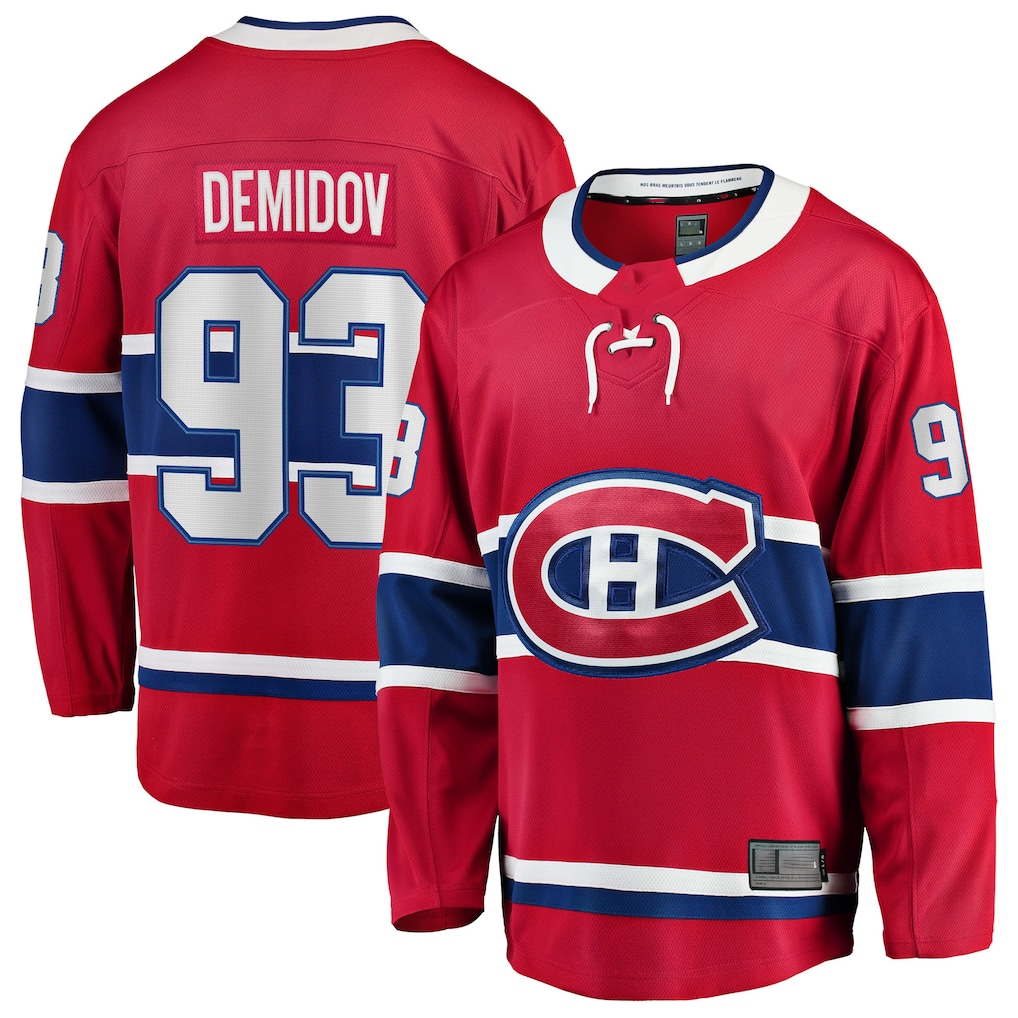 Tlead M.Canadiens #93 Ivan Demidov Red Home Breakaway Jerseys