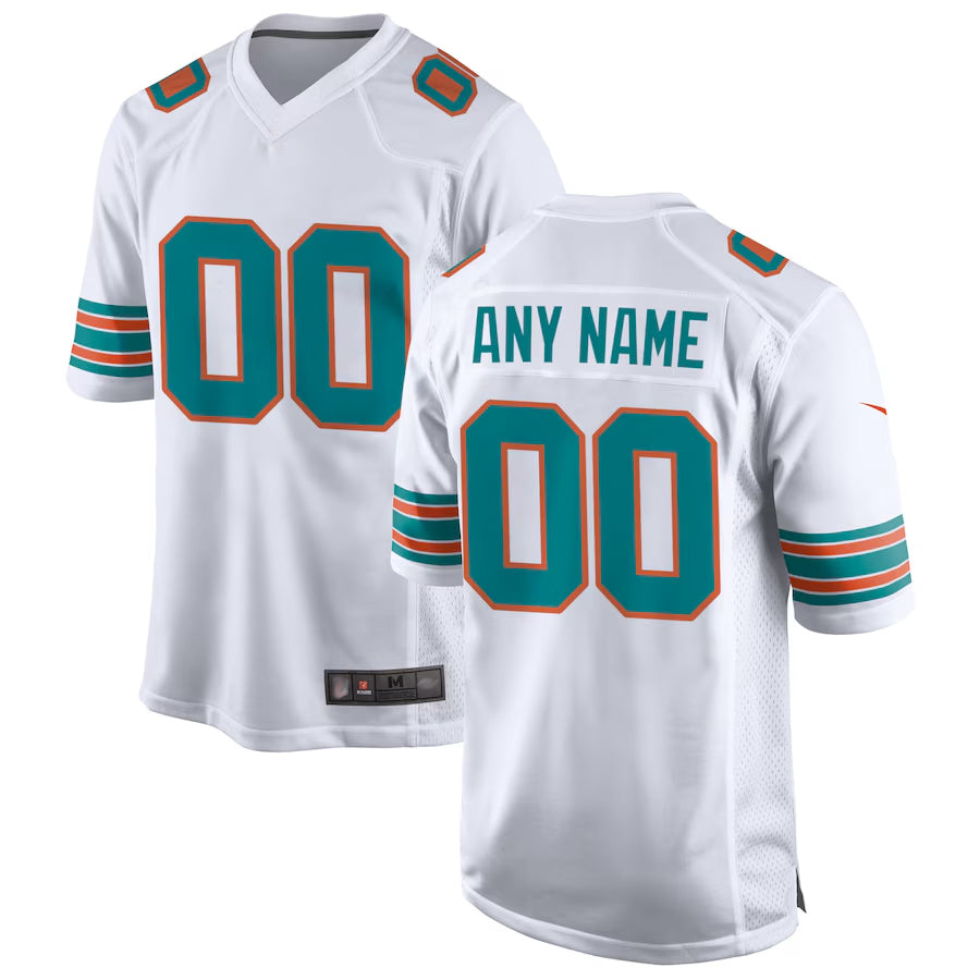 Tlead Custom M.Dolphins Game Secondary Alternate Stitched Jerseys