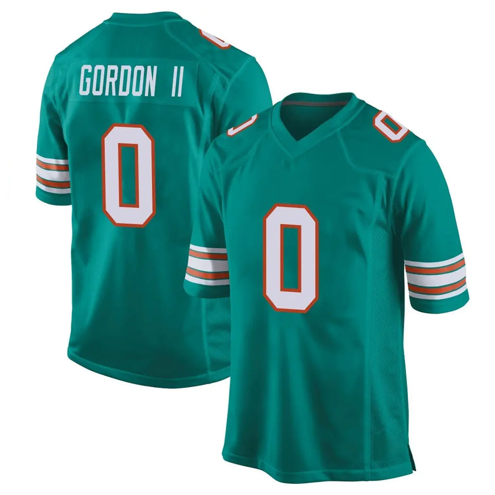 Tlead M.Dolphins #0 Ollie Gordon II Player Aqua Alternate Home Game Stitched Jerseys
