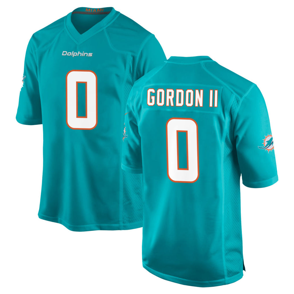 Tlead M.Dolphins #0 Ollie Gordon II Player Aqua Home Game Stitched Jerseys