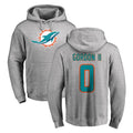 Tlead M.Dolphins #0 Ollie Gordon II Player Gray LOGO Pullover Hoodies Limited Stitched Jerseys