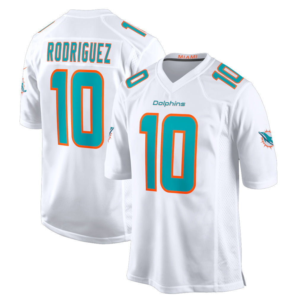 Tlead M.Dolphins #10 Jacob Rodriguez Player White Limited Home Game Stitched Jerseys