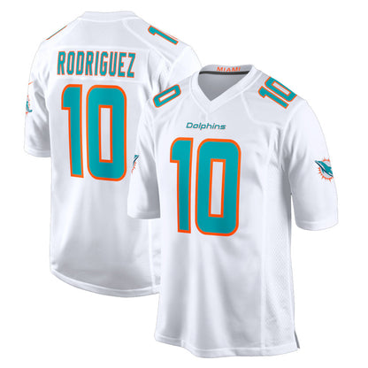 Tlead M.Dolphins #10 Jacob Rodriguez Player White Limited Home Game Stitched Jerseys