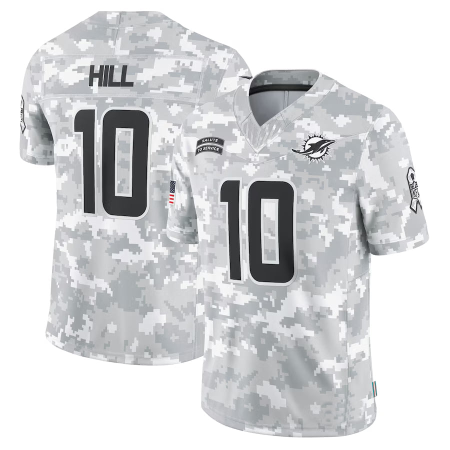 Tlead M.Dolphins #10 Tyreek Hill Player Arctic Camo Salute to Service Limited Stitched Jerseys